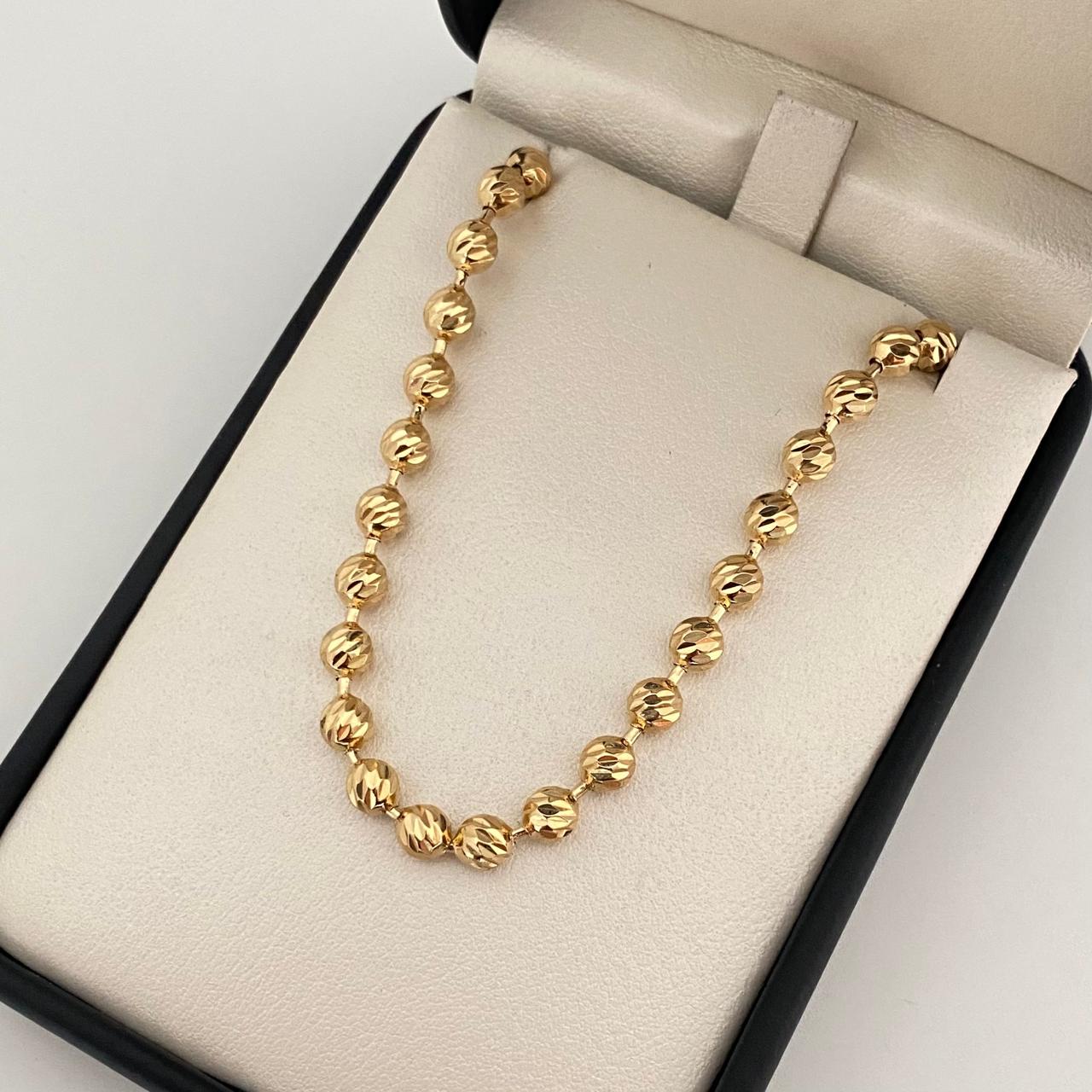 Pulso militar diamantada Oro amarillo 18k +1 / 9,10 Gr / 4,6 mm / 18,5 Cm Broche 0,60